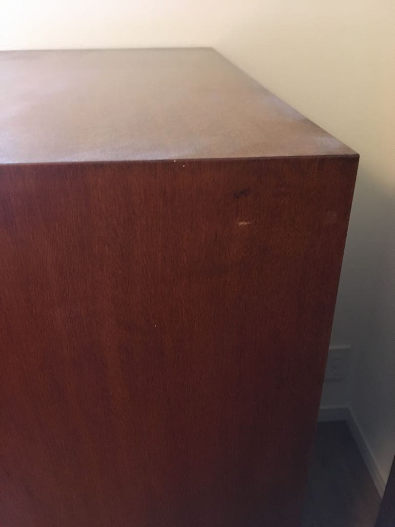 デンマーク　ビンテージ　脚付き蛇腹キャビネット　マホガニー　北欧ビンテージ