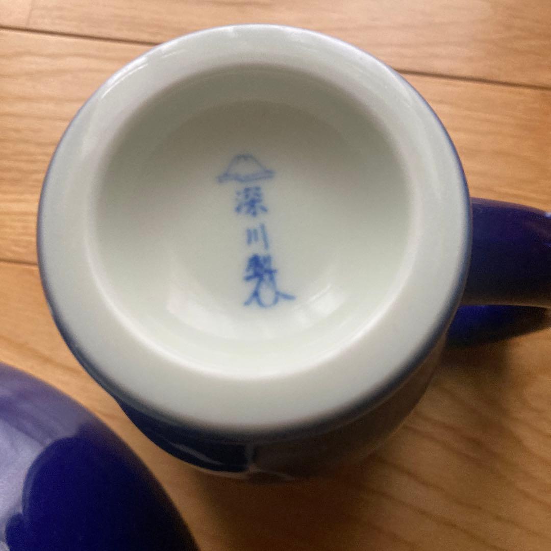 深川製磁 草花折枝白抜紋　中古品　個別販売