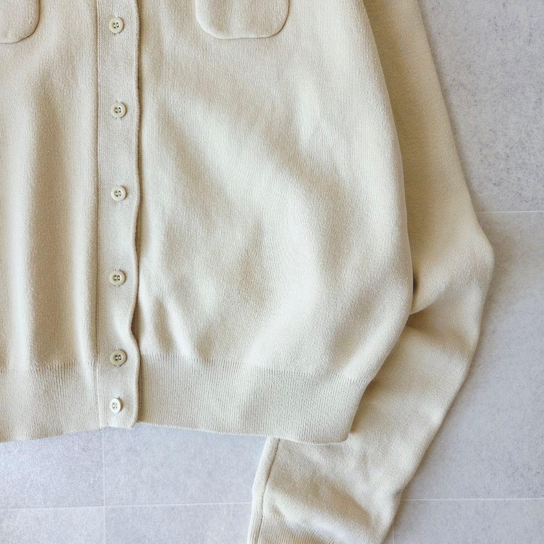 CABaN コットンカシミヤクルーネックカーディガン アイボリー S