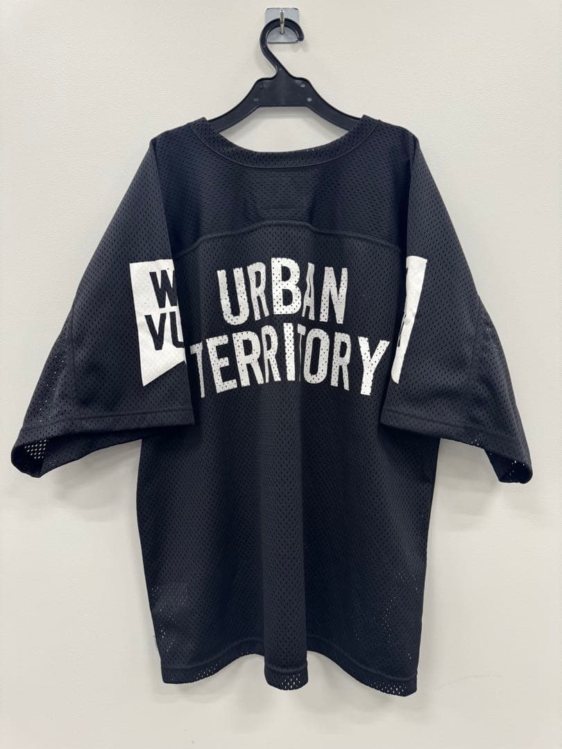 【ダブルタップス】メッシュ ゲームシャツ 半袖Tシャツ フットボール 黒×白