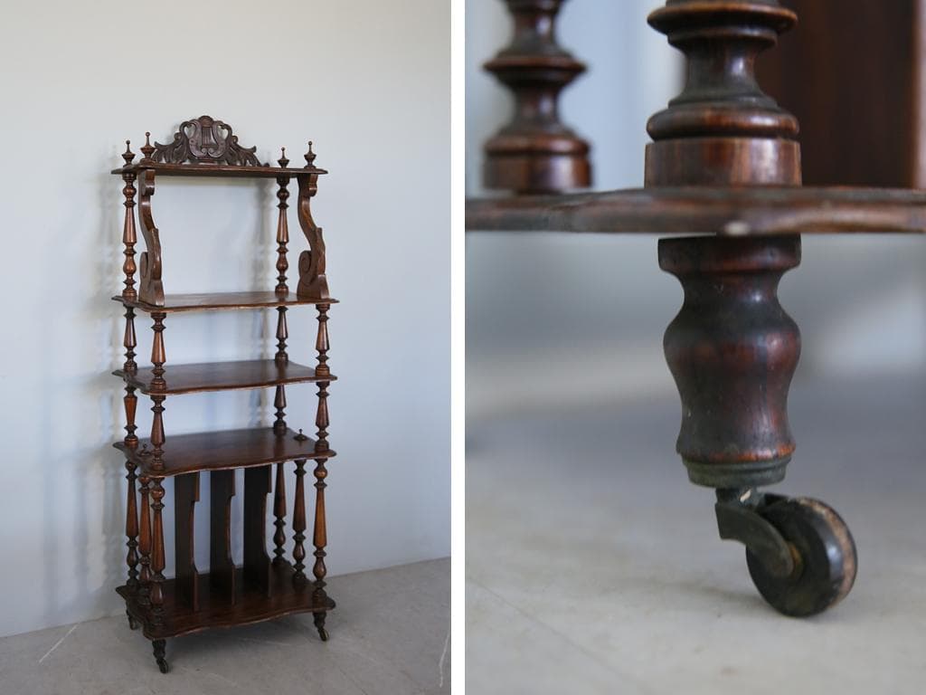 フランスアンティークナポレオン3世様式シェルフ/キャビネット飾り棚(90-137