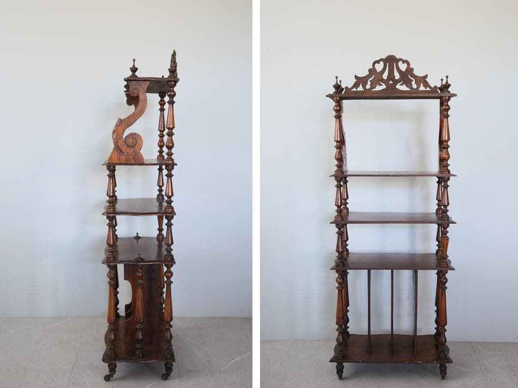 フランスアンティークナポレオン3世様式シェルフ/キャビネット飾り棚(90-137