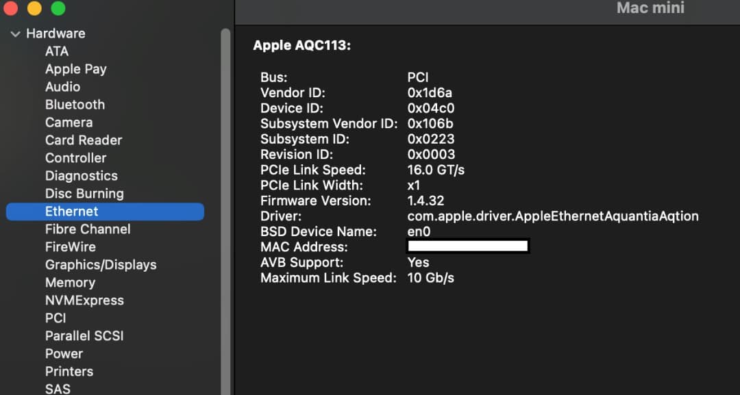高性能カスタム_Macmini M1_16GBメモリ＋1TB SSD＋10GbE