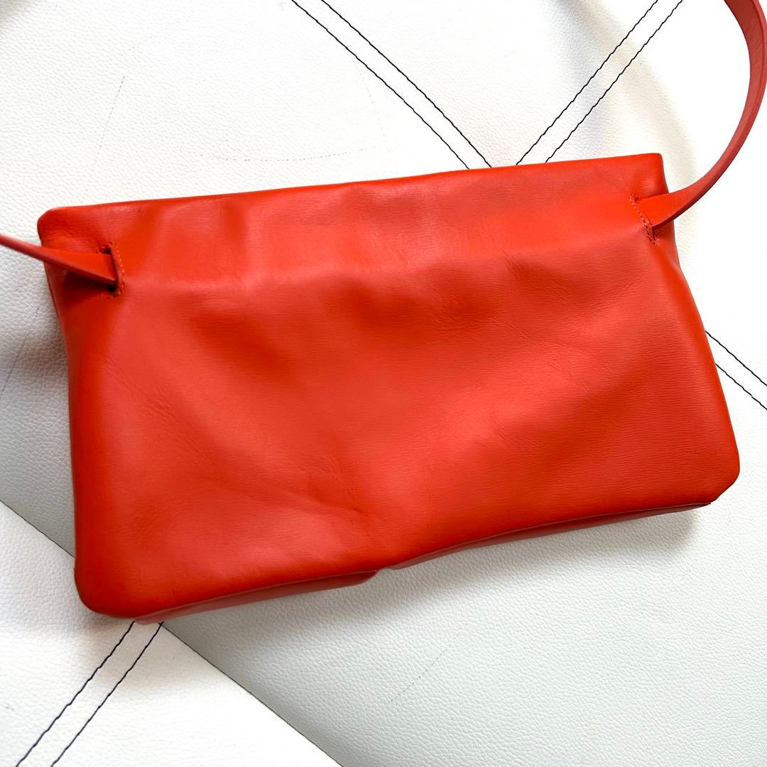 COS レザー ショルダーバッグ ウエストバッグ　オレンジ