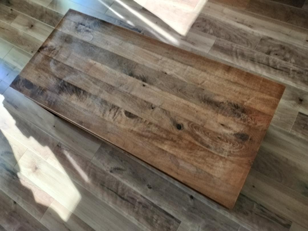 あや　レア 中棚付き ウォールナット 無垢 ローテーブル 板厚20mm