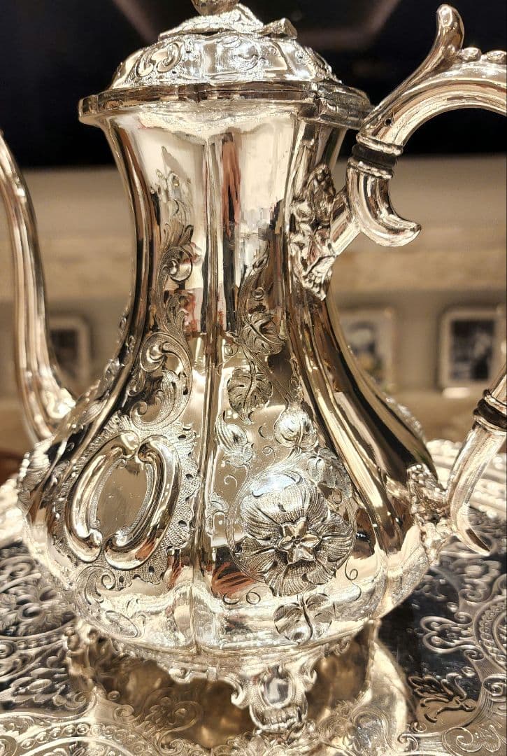 追加画像 純銀P ⑮ ティーセット ヴィクトリアン  シルバー アンティーク