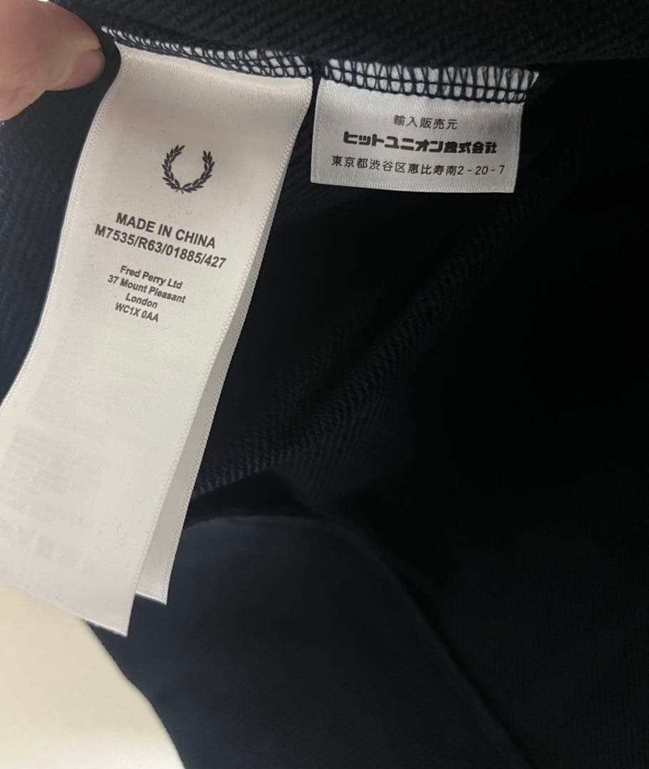 FRED PERRY/フレッドペリークルーネック スウェットトレーナーネイビーS