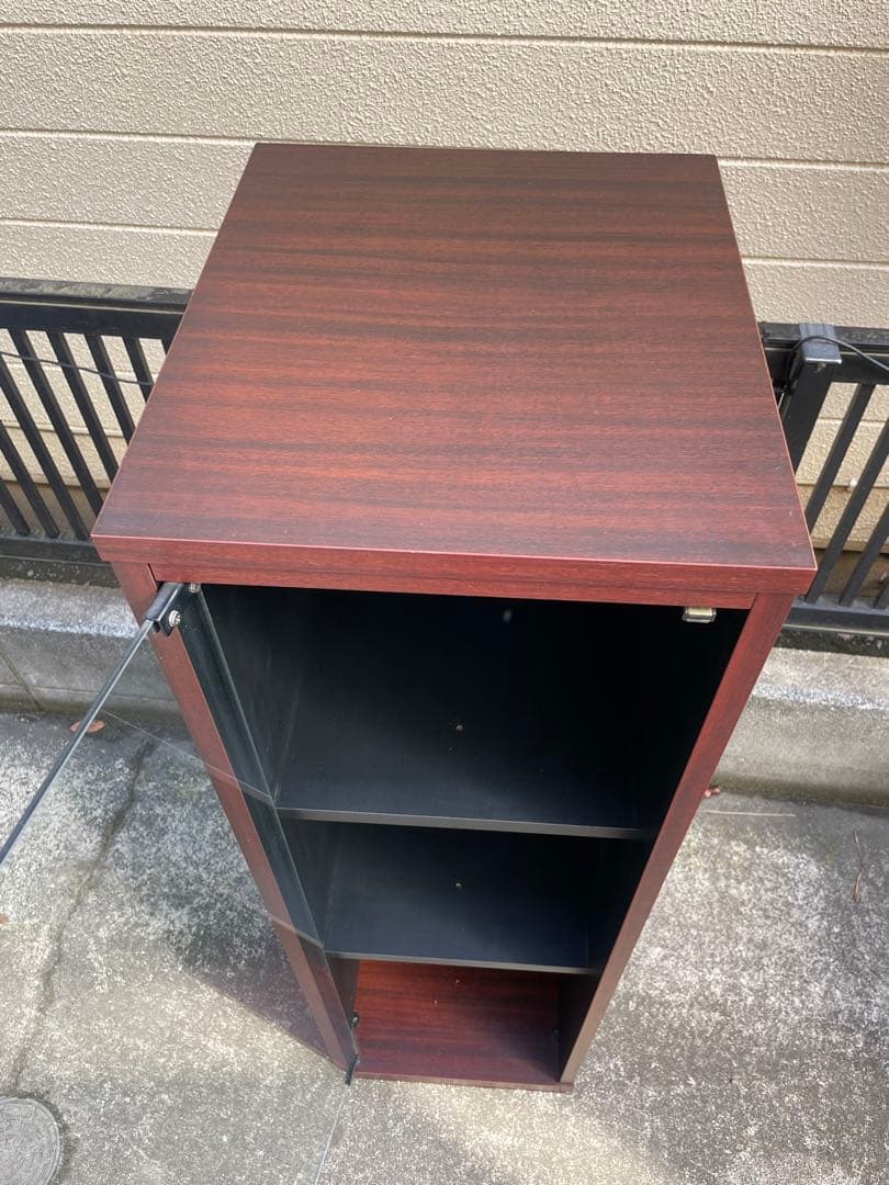 昭和レトロ レコードラック ガラス戸付き 昭和当時物 ミッドセンチュリー