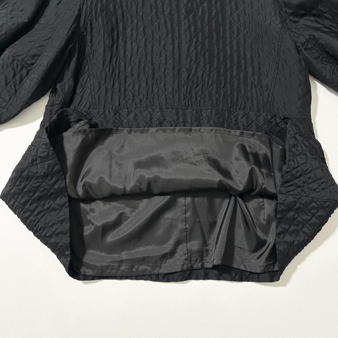 3161y美品 ローヘン キルティングプルオーバーブラウス 黒 M ウール