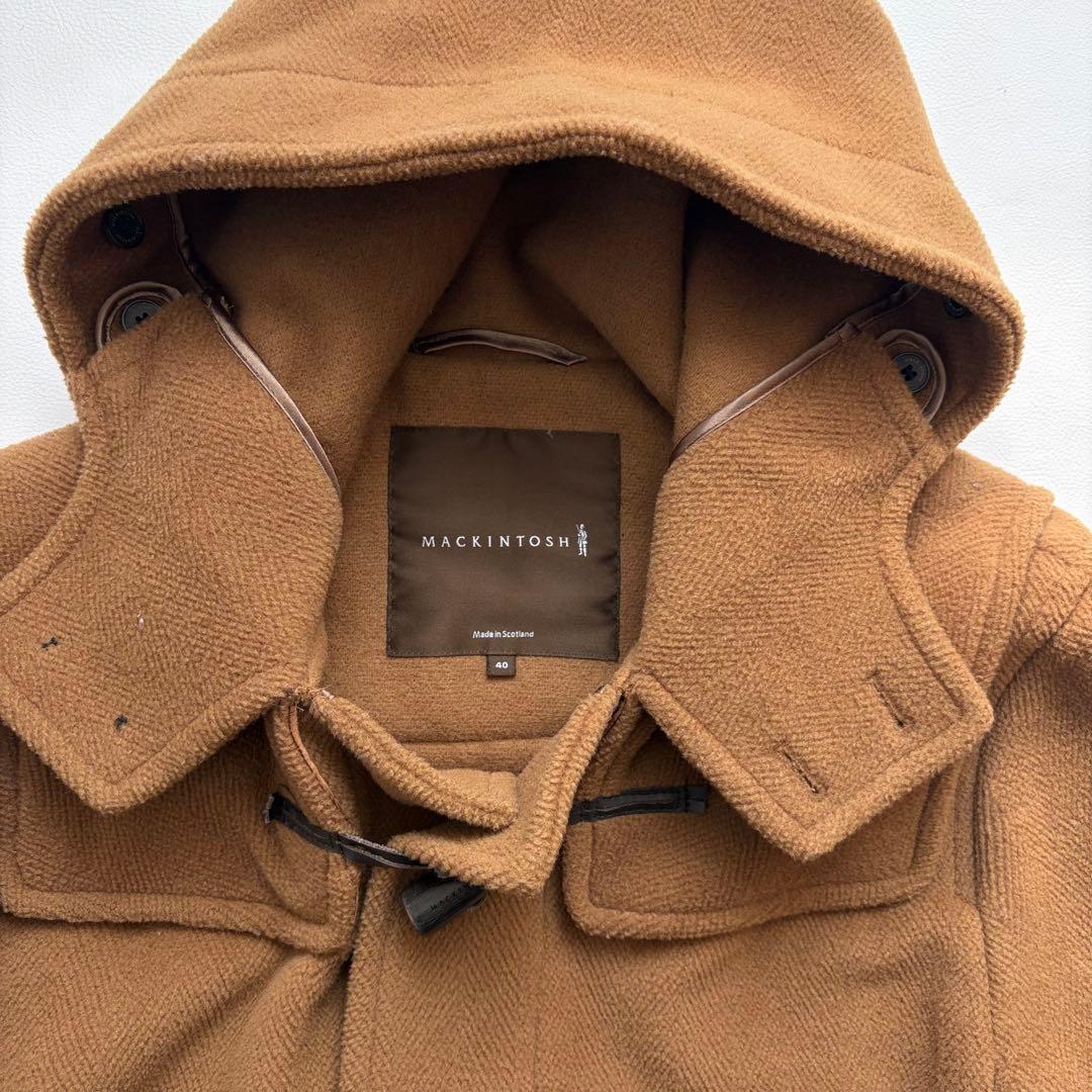 美品✨マッキントッシュ　ロングダッフルコート　ヘリンボーン　キャメルブラウン