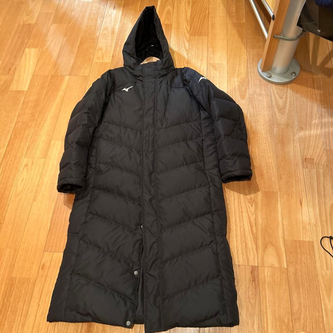 Mizuno ブラック ダウンコート フード付き