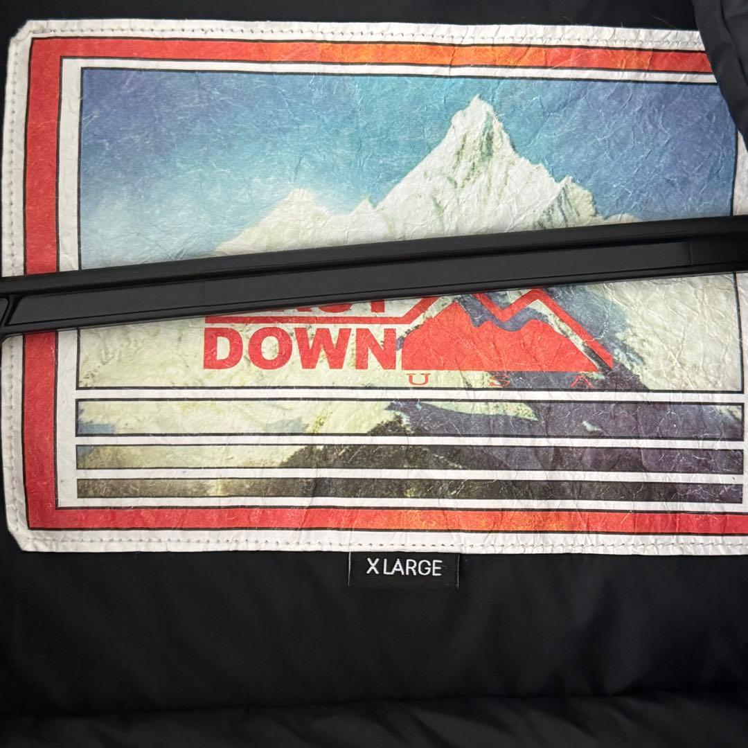 【中古】FIRST DOWN フード付きダウンジャケット ブラック