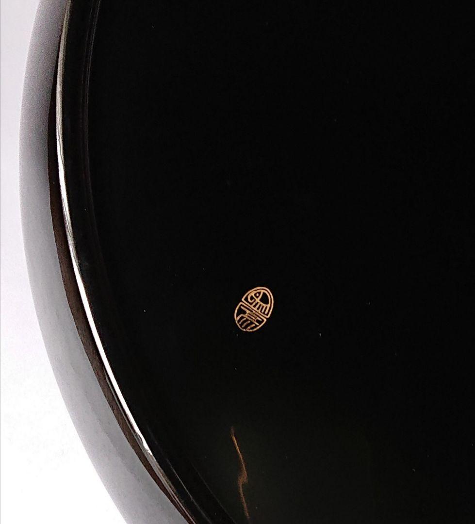 茶道具 八卦盆 真塗 木製漆 青貝螺鈿 平安象彦