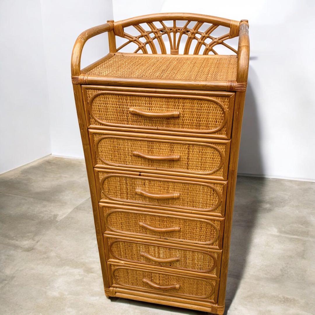 【送料込】KOIZUMI ラタン家具 籐 ラタン チェスト 飾り棚 収納タンス