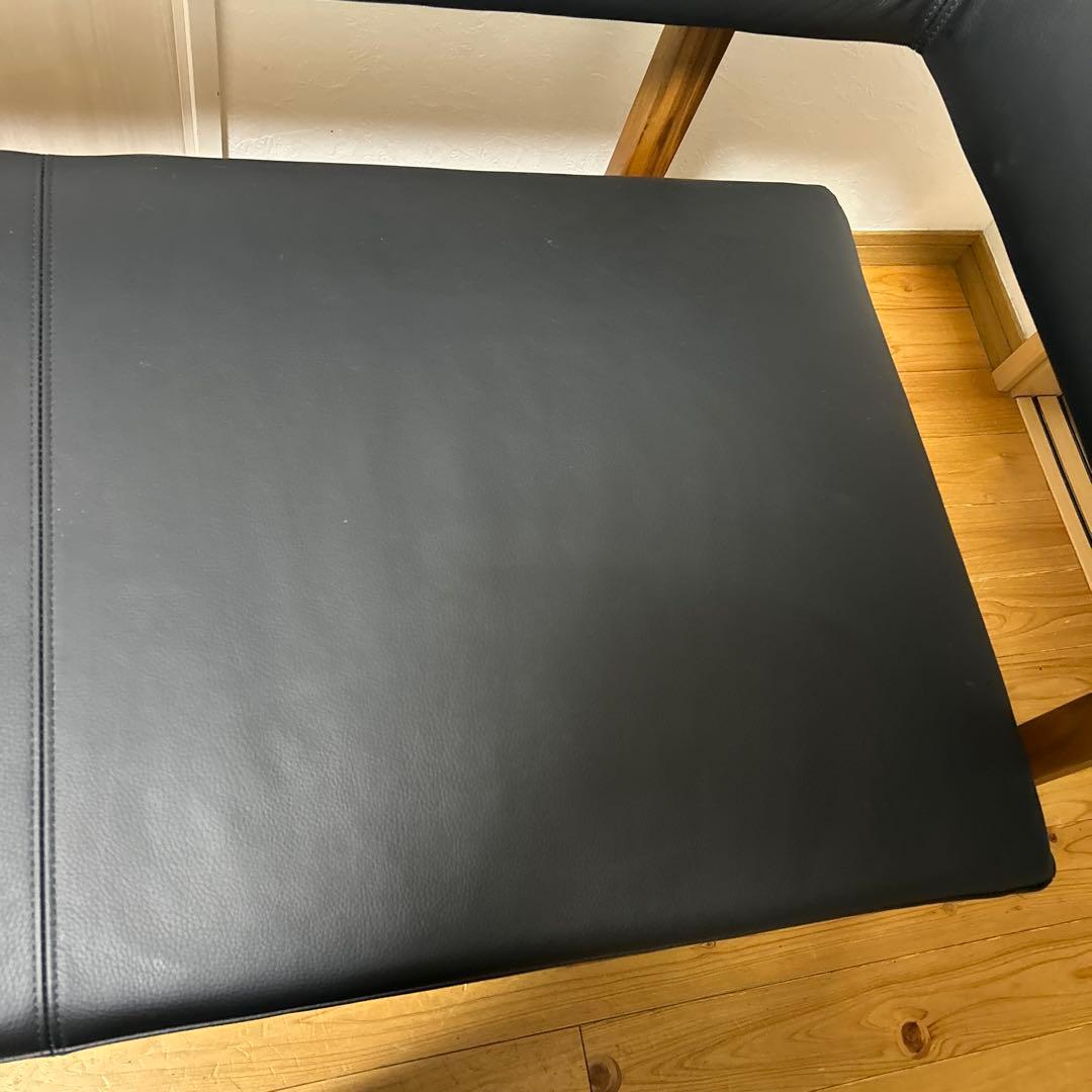 ナガノインテリア　 MOCOA 本革片アームチェア三人掛け　日本製