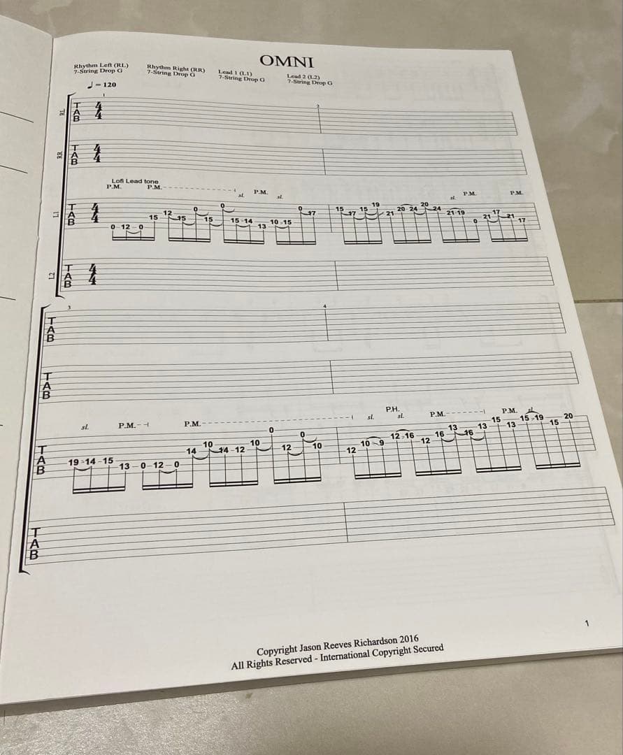 JASON RICHARDSON ギター譜 完全版　スコア