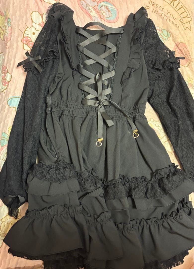 リズリサ　lizlisa ティアラリボンティアードワンピース