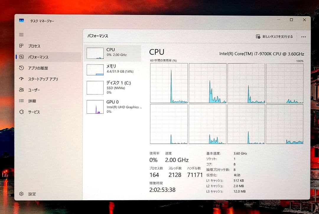 Win11 デスクトップ PC i7 9700K 32GB SSD 256GB