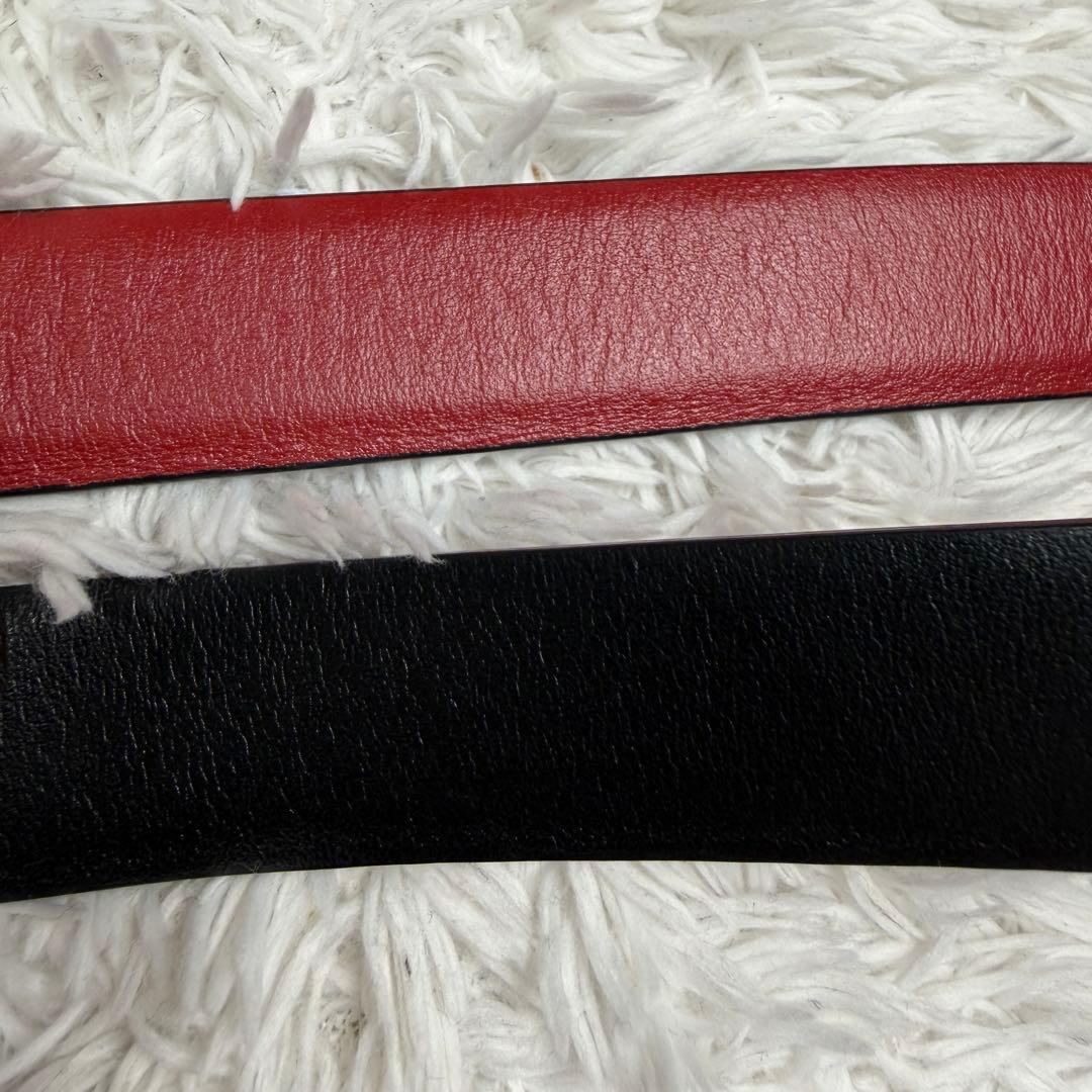 【美品&付属品あり】フェラガモ リバーシブルベルト ダブルガンチーニ 黒 赤