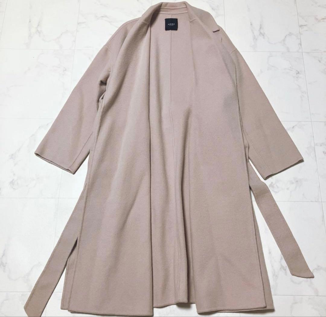 NORC ノーク　ウールリバーコート　ベルト　ベージュ　サイズ1
