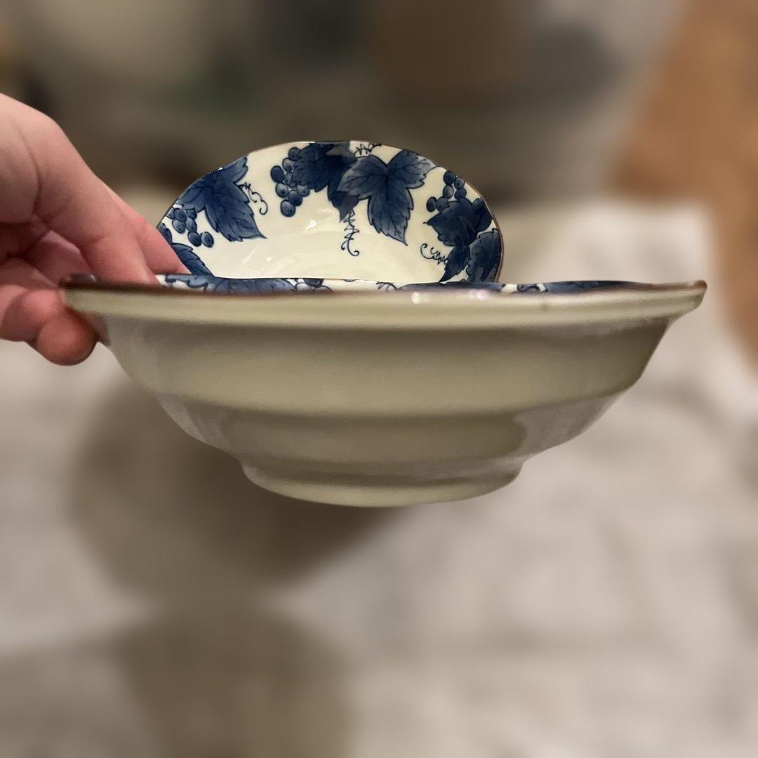 【たち吉】青いブドウ模様の陶器皿（17枚）※バラ売り可