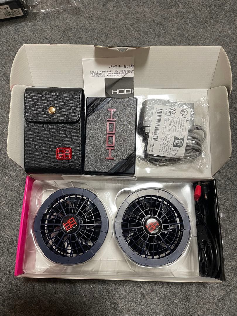 村上被服 HOOH バッテリーファンセット13v 充電ケーブルありました