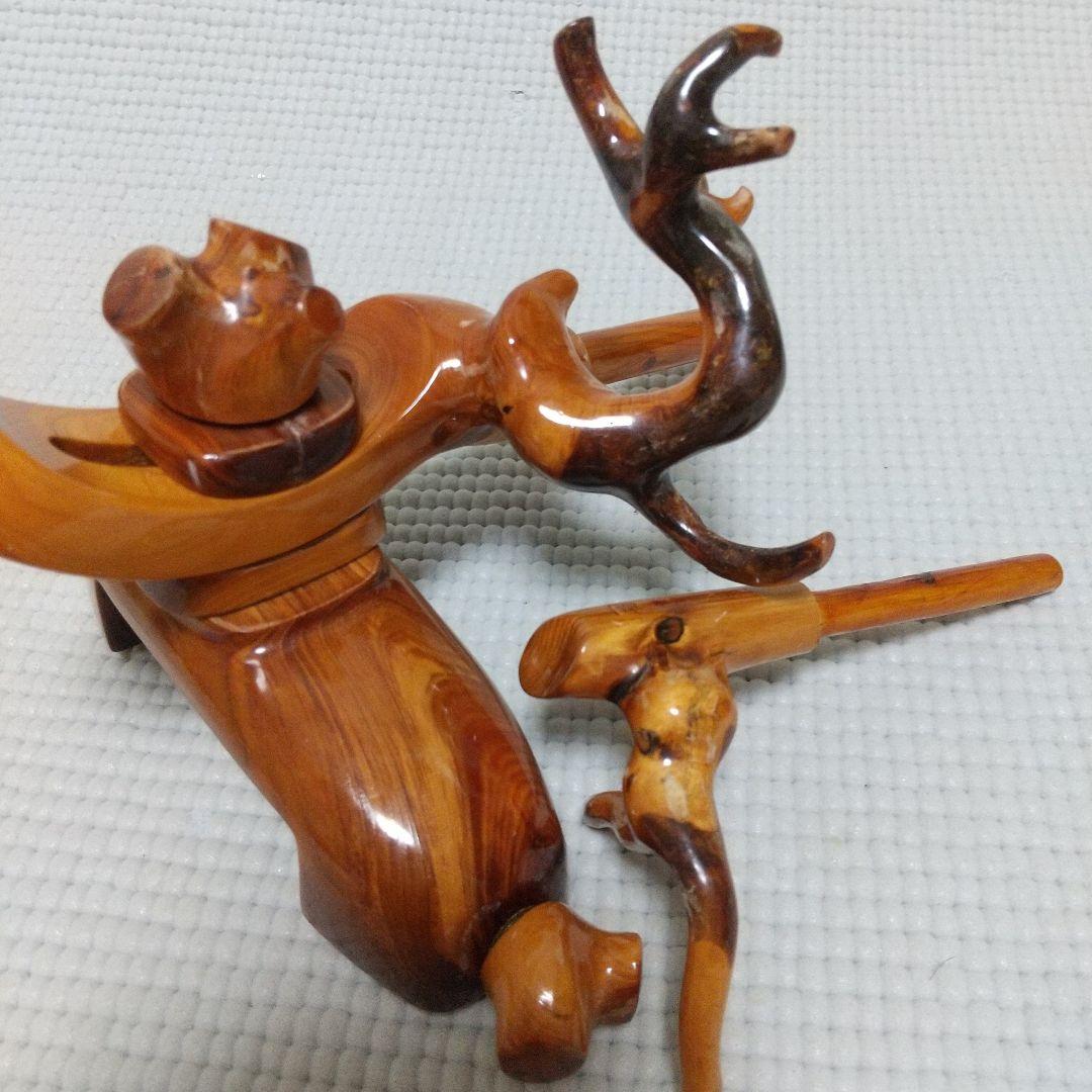 有働印〈19cm弓型万力＆竿枕〉初期？檜葉？ 一部補修 NCNR