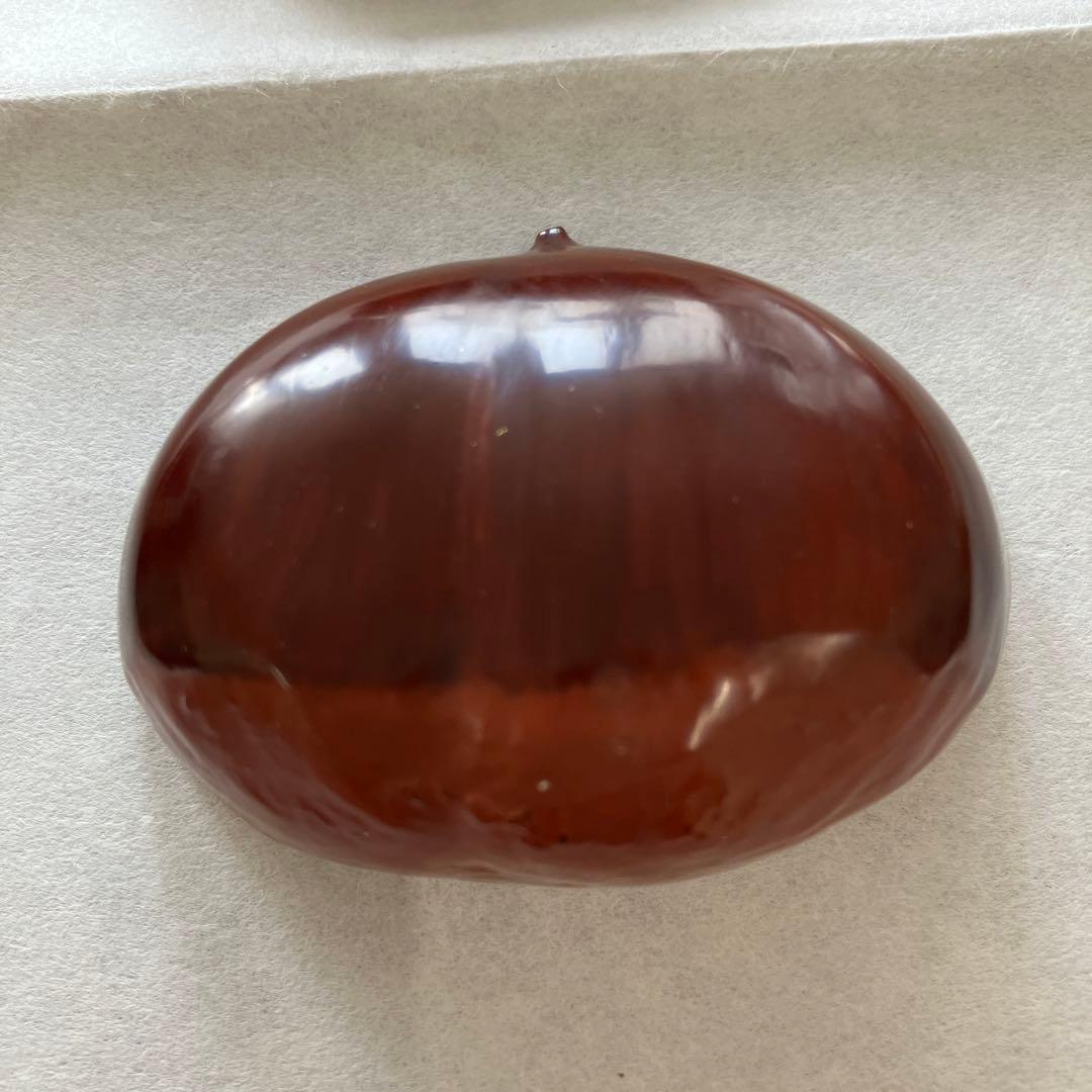 茶道具　乾漆　栗香合　畦地粒俵　造　内側全面金箔貼り　共箱　S73KG