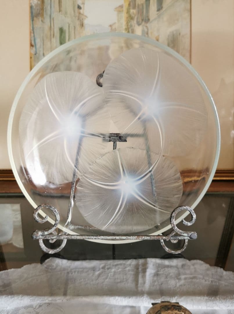 アンティーク ラリック Volubilis 朝顔水鉢 オパルセントガラスボウル