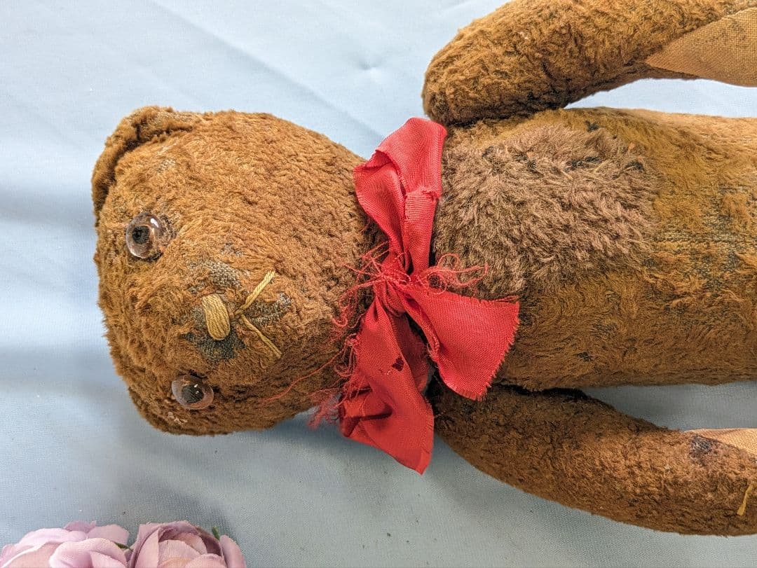 フランス アンティーク テディベア 34cm 1950年代 パッチワークあり