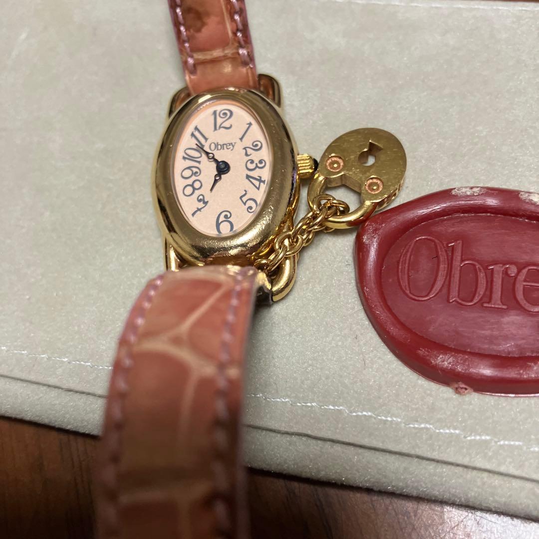 稼動中！Obray腕時計 チャーム付 ヴェルメイユ アラビア文字 シルバー 純正