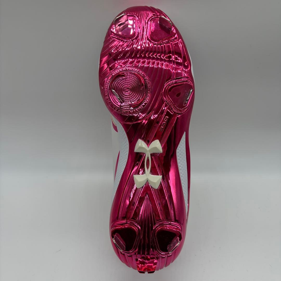 アンダーアーマー 野球 スパイク ピンク ホワイト 27㎝ ミドルカット 金具