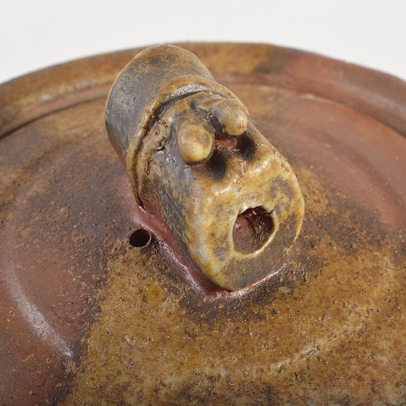 煎茶道具　備前焼　備前陶苑　般若心経刻　宝瓶　Y　R7385