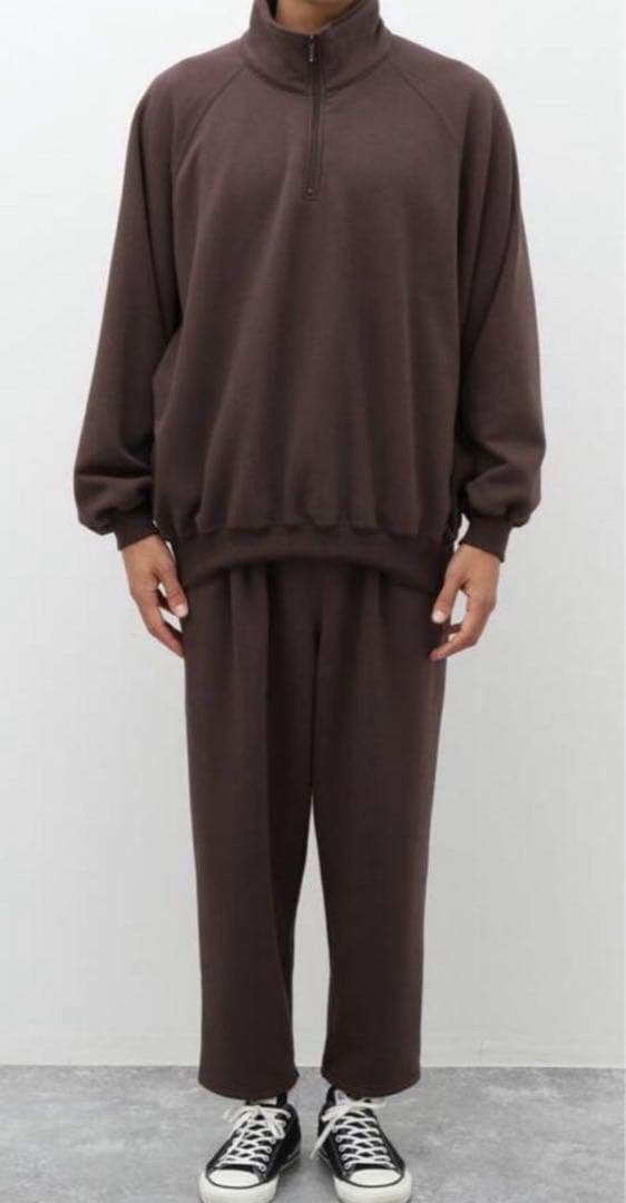 is-ness イズネス　スウェット　セットアップ 裏起毛　ブラウン　ML