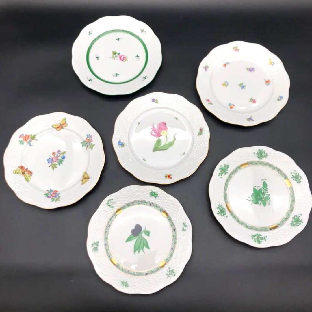 R【未使用品】HEREND ヘレンド 洋食器 ウィーンの薔薇　プレートセット