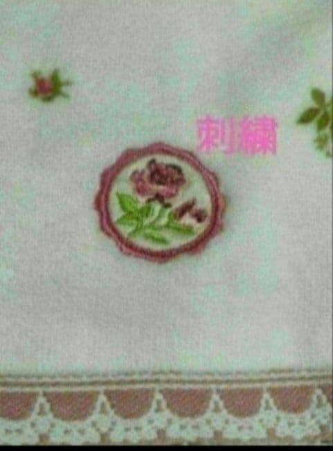 1761:ご成約予定品♥薔薇・イマン好き!　薔薇のフェイスタオル　新品・未使用