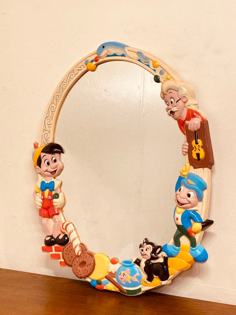 60'sヴィンテージ Disney ディズニー ピノキオ ウォールミラー 壁掛け