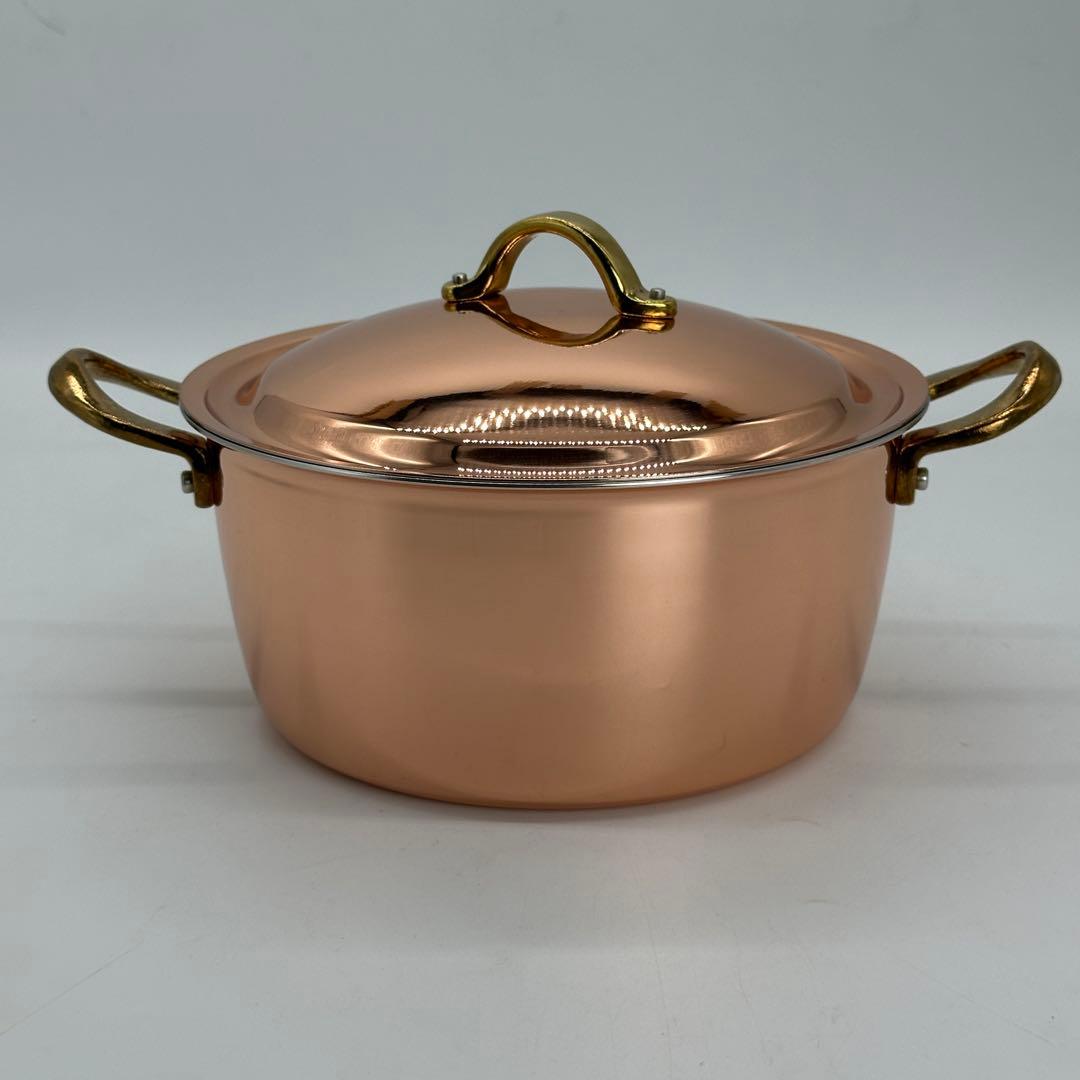 新品未使用 両手鍋 銅 18cm プレイクッキング ソースポット PL-1706