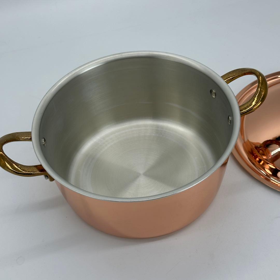 新品未使用 両手鍋 銅 18cm プレイクッキング ソースポット PL-1706