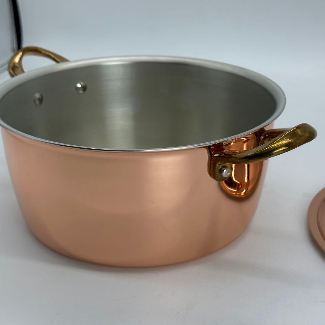 新品未使用 両手鍋 銅 18cm プレイクッキング ソースポット PL-1706