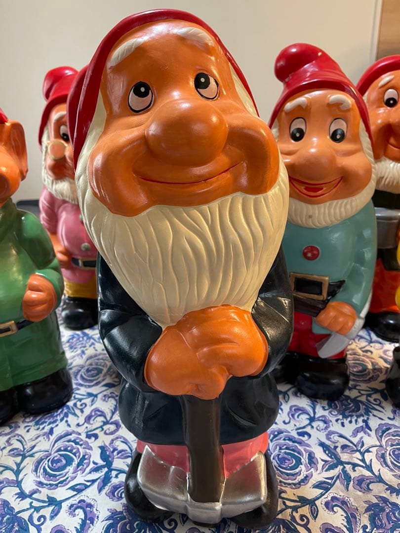 未使用品 七人の小人 陶器の置物