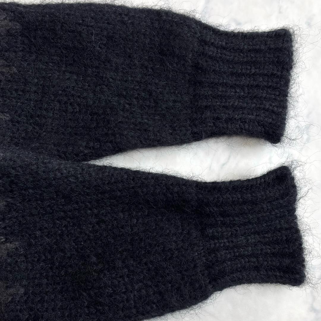 美品 バトナー ドライバーズニット モヘヤ アルパカ 黒系 サイズ3 tx8