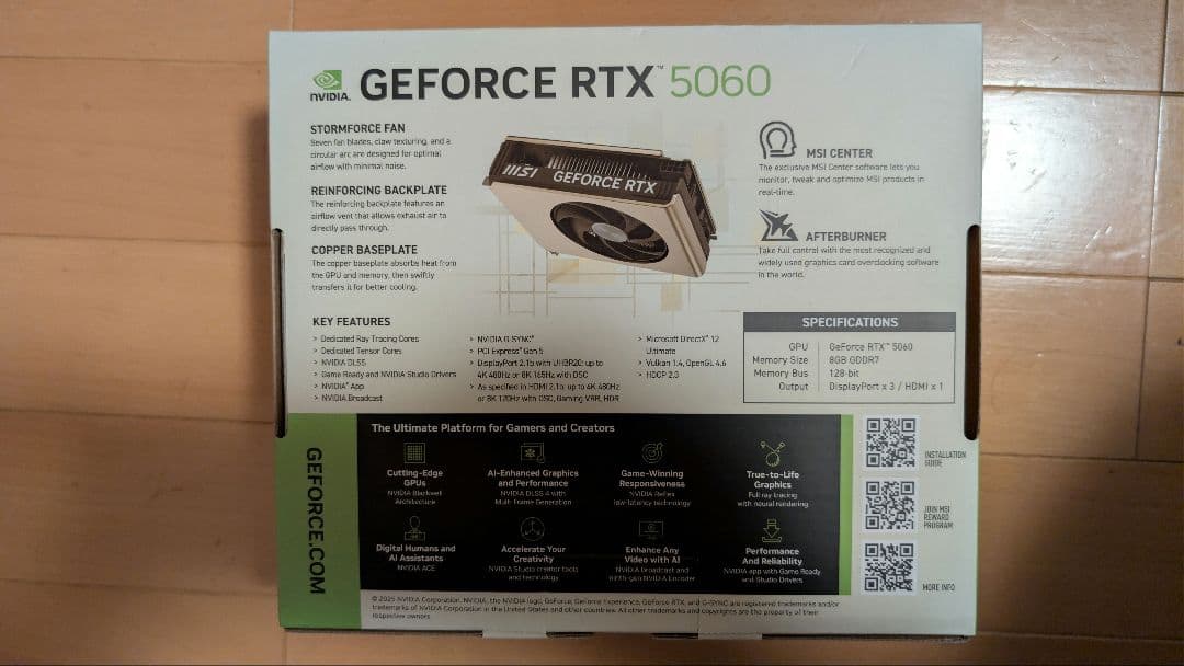 グラフィックボード・グラボ・ビデオカード MSI GEFORCE RTX 5060 OC EDITION