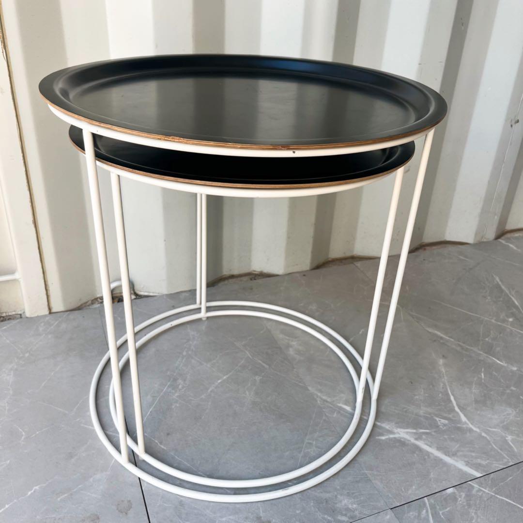 取付無料！ボーコンセプト カルタヘナ ネストテーブル 大小ブラックサイドテーブル