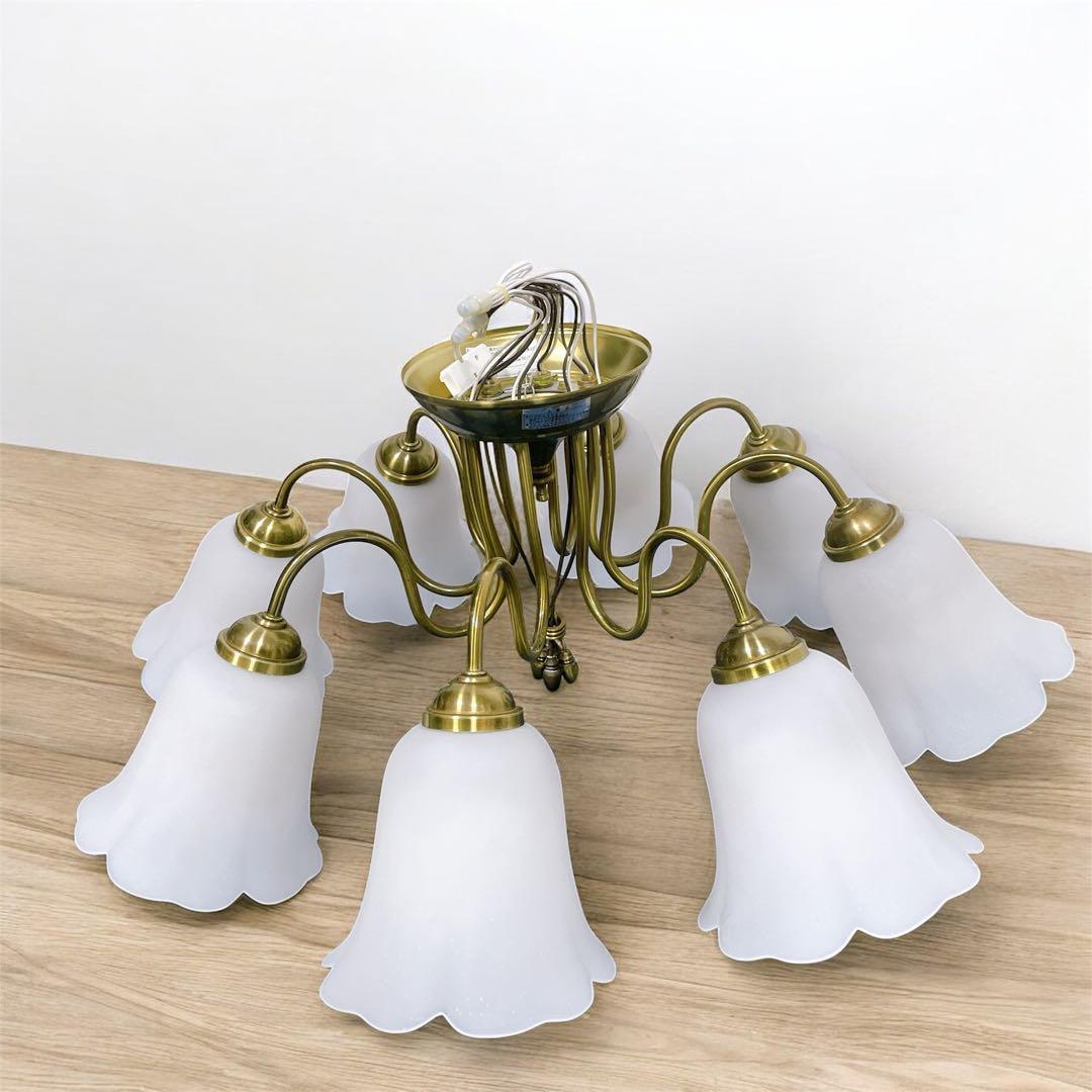 【美品】コイズミ AAN485995 アンティーク 8灯シャンデリア 照明器具