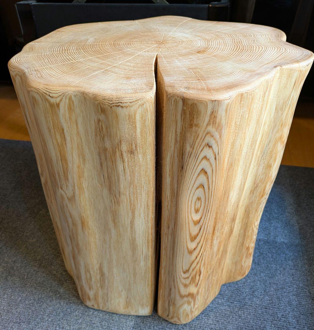 poochan　天然ヒバ　大型　切り株　丸太　椅子　テーブル　高さ約41㎝