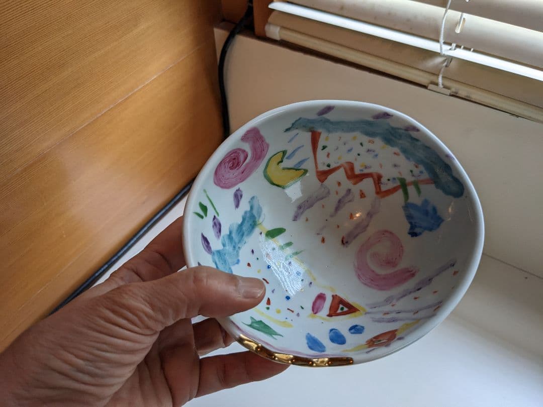 ポップなお茶碗　jun kawaguchi ボウル　３点　磁器