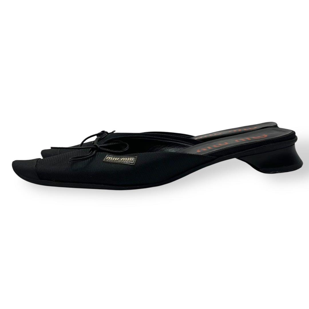靴 Miu Miu 00s archive Mules black ribbon
