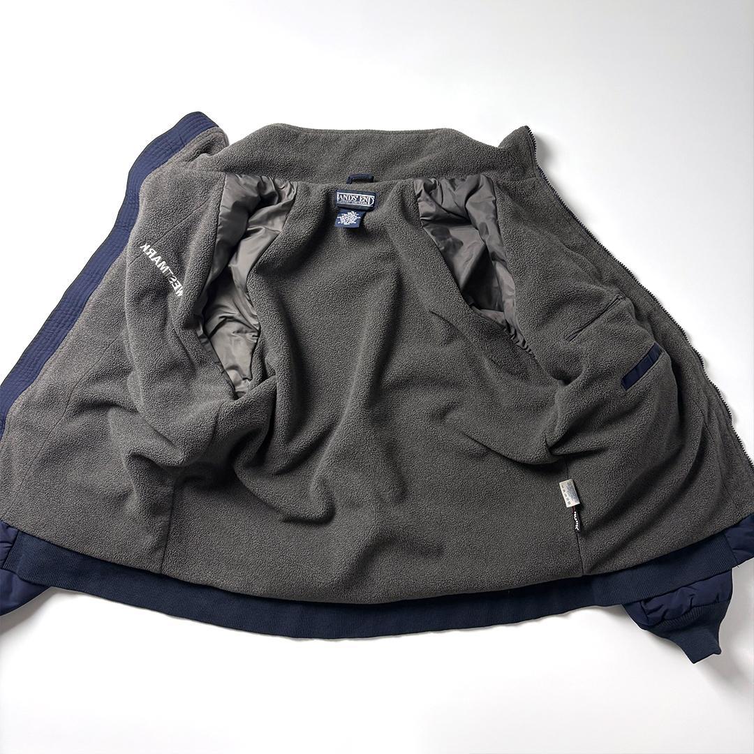 ランズエンド ウォームアップジャケット フリース M ネイビー 企業ロゴ