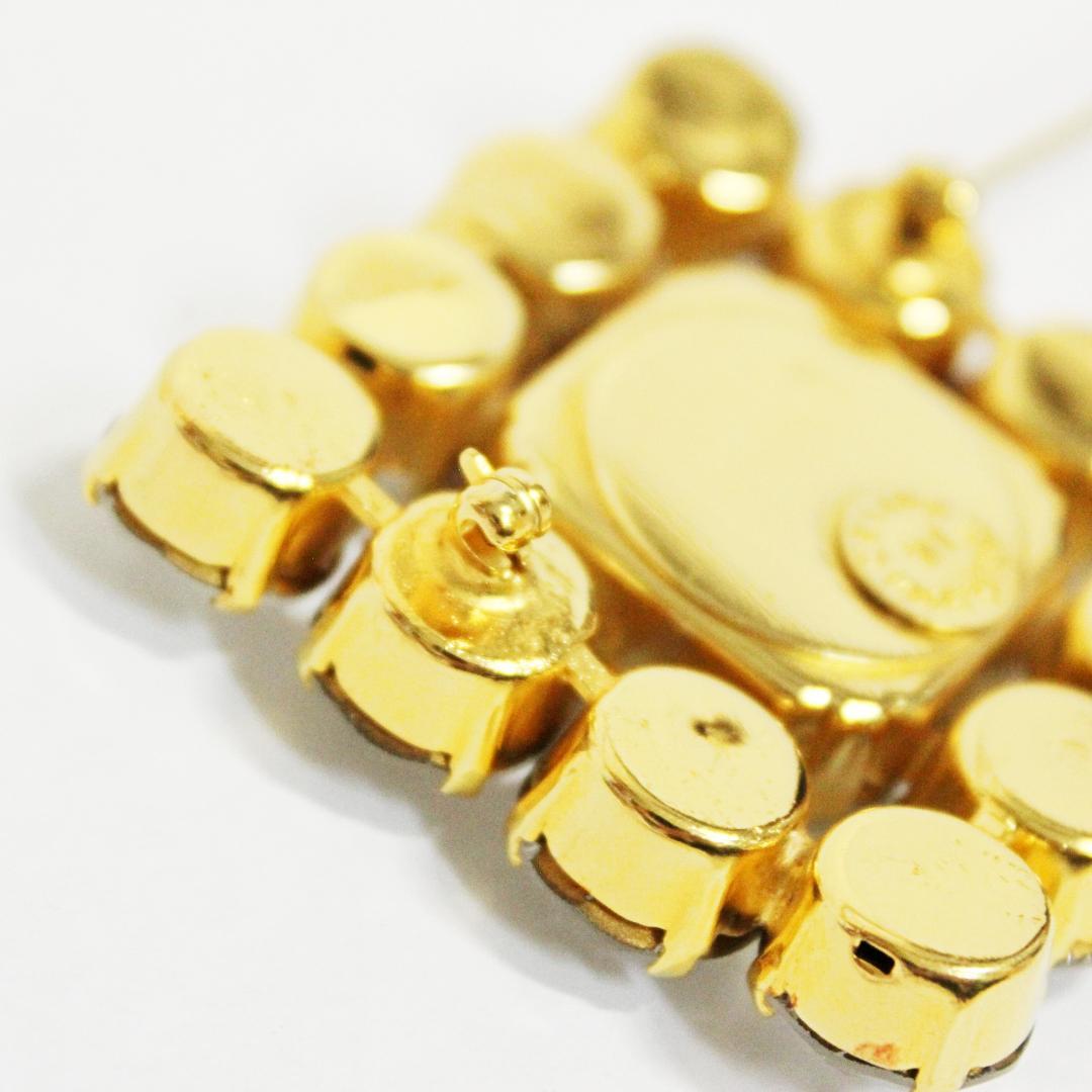 激レア 極美品 セリーヌ ピンブローチ ラインストーン ゴールド CELINE